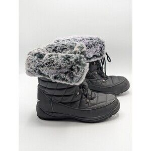 Arctic Shield Boots Women 8 Black Mid-Calf Faux Fur Collar Lace-Up Waterproof